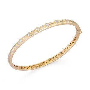 Quiet Lustre 14K (or 18k upon request) Yellow Gold Bangle Diamond Bracelet